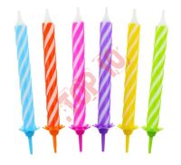 ŚWIECZKI " SPIRALNY WZÓR " 12/12 8 CM PF-SUS12