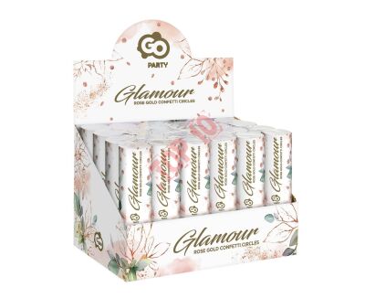 JC-KPGL15 KONFETTI PNEUMATYCZNE GLAMOUR, KÓŁECZKA FOLIOWE, RÓŻOWO-ZŁOTE / 15 CM - 2