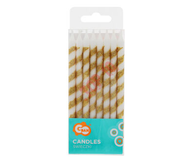 SF-TWBZ ŚWIECZKI TWISTER, BROKATOWE ZŁOTE 16/16 - 2