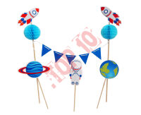 QT-DTKO DEKORACJA NA TORT KOSMOS, 4 ELEMENTY