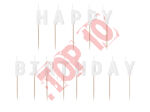 SCS-13-008 ŚWIECZKI PIKERY HAPPY BIRTHDAY BIAŁE