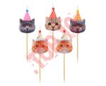 SF-SPKO ŚWIECZKA PIKER "KOTKI W CZAPECZKACH" 5 szt.