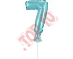 BC-5BL7 BALON FOLIOWY BŁĘKITNY "CYFRA 7" 13 CM NA PATYCZKU