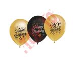 GP-ZC30 BALONY B&C Z NADRUKIEM "30" ZŁOTE I CZARNE 12" / 5 szt.