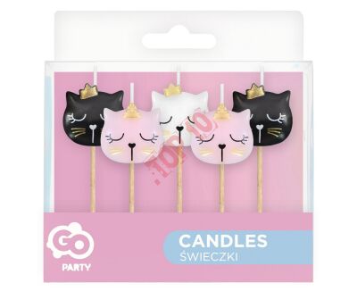 PF-SPKI ŚWIECZKI PIKERY DREWNIANE PB&C KOTEK, 5 szt. - 2