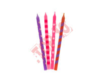 SF-KGRR ŚWIECZKI KOLOROWE GROCHY, RÓŻOWY MIX, 16/16