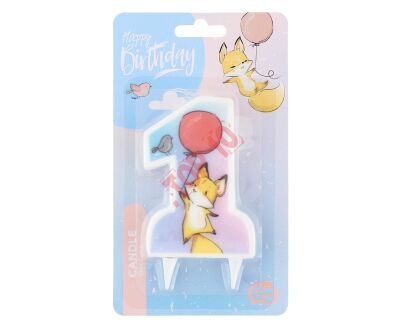 PF-SHBL ŚWIECZKA URODZINOWA KOLEKCJA HAPPY BIRTHDAY - LISEK - 2