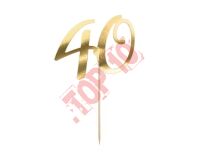 KPT62-40-019 Topper na tort ''40'', złoty, 20.5cm