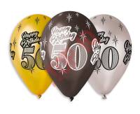 GMS110/P457 BALONY PREMIUM "HAPPY BIRTHDAY 50" METALICZNE 12"/6 SZT. 