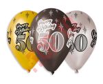 GMS110/P457 BALONY PREMIUM "HAPPY BIRTHDAY 50" METALICZNE 12"/6 SZT. 